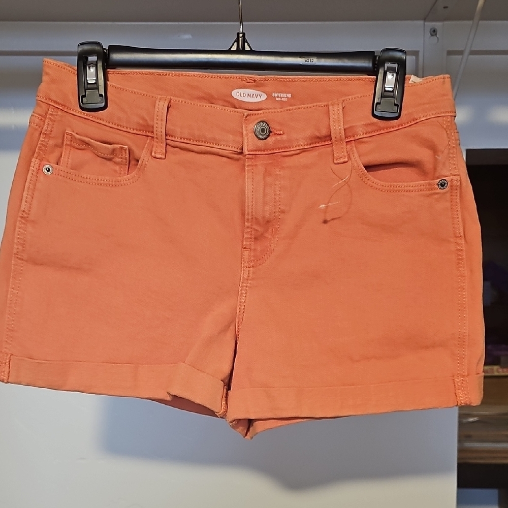 Old Navy Orange Jean Shorts Lightweight Denim